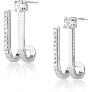 Women's Style 7 Sterling Silver Claw Earrings Cuff Hypoallergenic 14k Gold Stud